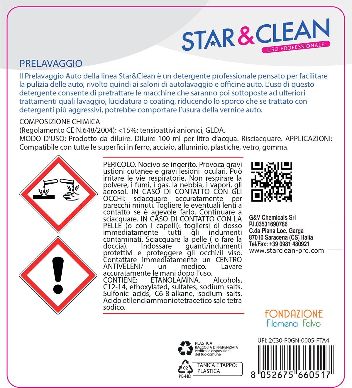Detersivi concentrati - star clean 650 - pre-wash