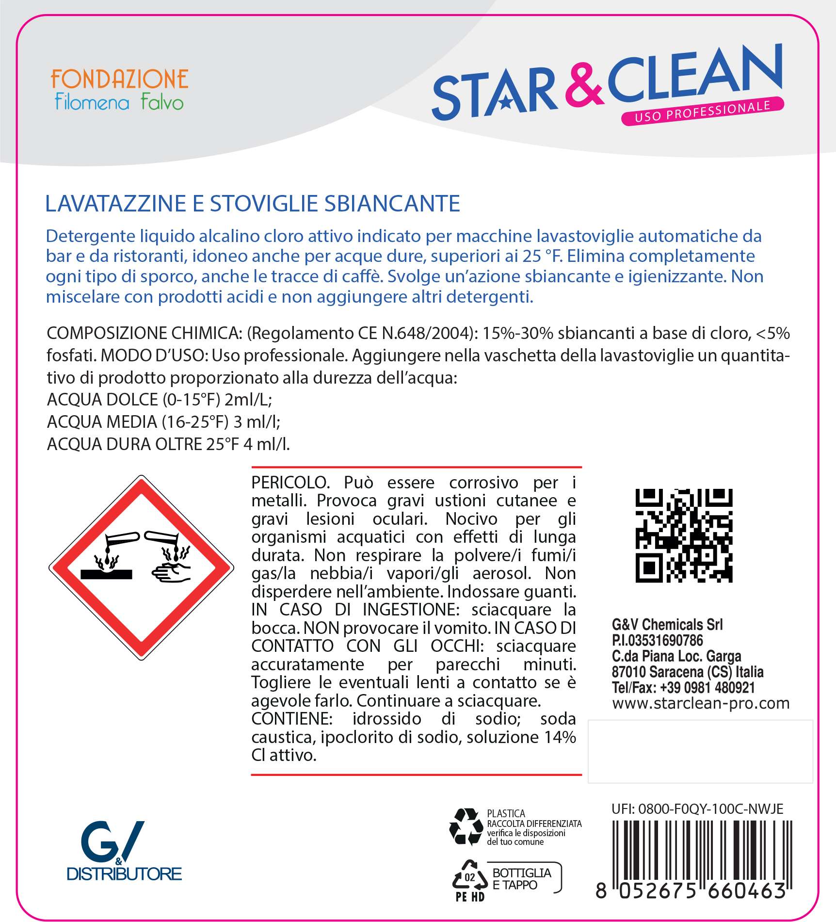 Detersivi concentrati - star clean 129 - lavatazzine e stoviglie sbiancante